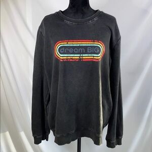 Zyia Dream Big Distressed Black Sweatshirt